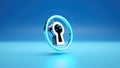Futuristic glowing keyhole icon symbolizing security and access Royalty Free Stock Photo