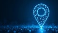 Futuristic glowing location pin illustration Royalty Free Stock Photo