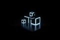 Abstract Neon Cubes Digital Technology Royalty Free Stock Photo