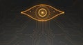 Advanced Digital Eye Monitoring System on Circuit Board Background for AI and Cybersecurity Design Royalty Free Stock Photo