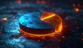 Futuristic Glowing Pie Chart Data Analysis Royalty Free Stock Photo
