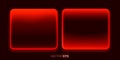 Futuristic glowing red frames or buttons on a dark background. A modern abstract design element. Royalty Free Stock Photo