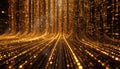 Futuristic Golden Data Path Light Background Royalty Free Stock Photo
