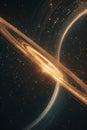 Futuristic Golden Data Stream in Space Visualization Portrait Images Generative AI Royalty Free Stock Photo