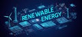 Innovative graphic design showcasing renewable energy icons and concepts Royalty Free Stock Photo