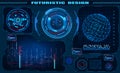 Futuristic graphic interface hud design, infographic elements, hologram of the globe. Theme and science, the theme of