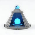 Futuristic Gray and Blue Energy Device with Glowing Sphere Royalty Free Stock Photo