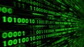 Futuristic Green Binary Code Stream Abstract Tech Data Flow Royalty Free Stock Photo