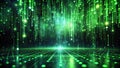 Futuristic Green and Black Digital Matrix Background A Visually Stunning Representation of Advanced Technology and Data Royalty Free Stock Photo