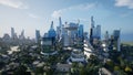 Futuristic green city concept, 3d render Royalty Free Stock Photo