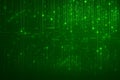 Futuristic green data stream, binary code abstract background for programming, coding, and AI projects Royalty Free Stock Photo
