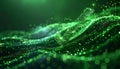 Futuristic Green Data Stream Wave Royalty Free Stock Photo
