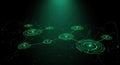 Futuristic Green Digital Network Connections Abstract Technology Background for Data AI and Cybersecurity Concepts Royalty Free Stock Photo