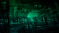 Futuristic Green Digital Technology Background with Global Map and Data Interface for Big Data and Cybersecurity Concepts, Royalty Free Stock Photo