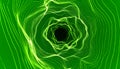 Futuristic Green Digital Wave Tunnel Royalty Free Stock Photo