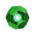 Futuristic Green Dodecahedron with Energy Core on Isolated White Background Royalty Free Stock Photo
