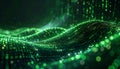 Futuristic Green Network Data Flow Royalty Free Stock Photo
