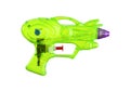 Futuristic green water gun toy isolated on white Royalty Free Stock Photo