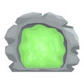 Futuristic green portal icon cartoon vector. Fantasy neon