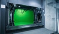 Futuristic Green Screen Studio for Virtual Production Royalty Free Stock Photo