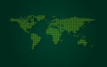 Futuristic green world map abstract technology background. Digital transformation and big data concept. Business quantum internet