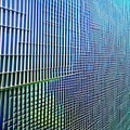 A futuristic grid pattern in shades of blue and green2, Generative AI Royalty Free Stock Photo