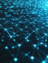 Futuristic grid visualization showcasing holographic effects and glowing node representing digital innovation