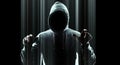 Futuristic hacker virtual attack