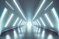 Futuristic hallway corridor inside spaceship in sci-fi movie Royalty Free Stock Photo