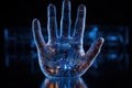 A futuristic hand. Digital communications
