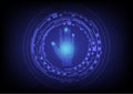 Futuristic hand scan recognition technology . Royalty Free Stock Photo
