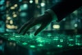 Futuristic Hand Touching Digital Interface Royalty Free Stock Photo