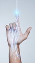 Futuristic Hand Touching a Digital Interface Royalty Free Stock Photo