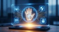Futuristic Handprint Scan Technology for Secure Access and Authentication Royalty Free Stock Photo