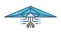 Futuristic Hang Glider with Circuit Pattern, Tech in Air Sports, vector design Generative AI Royalty Free Stock Photo