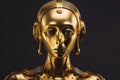 Gold brass looking humanoid robot cyborg