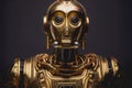 Gold brass looking humanoid robot cyborg