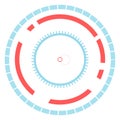 Futuristic head up display - HUD - interface with target and circular elements forming a technological background, ideal