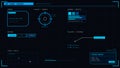 Futuristic head up display interface elements with digital data visualization and high tech user interface components on Royalty Free Stock Photo