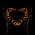 Futuristic heart background light lines, abstract