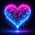 Binary Code Love Heart Royalty Free Stock Photo