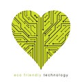 Futuristic heart shape vector illustration, technology and science conceptual design.