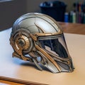 Futuristic Helmet Art Drawing: Superheroes, Woodcut-inspired Graphics, High Detailed