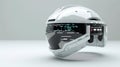 Futuristic helmet with glowing interface