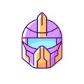 Futuristic helmet RGB color icon