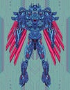 Futuristic hero mecha robot full body illustration
