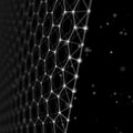 Futuristic Hexagon Pattern Abstract Background. 3d Render Illustration. Space surface. Dark sci-fi backdrop. Dots and