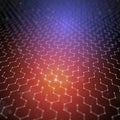 Futuristic Hexagon Pattern Abstract Background. 3d Render Illustration. Space surface. Dark sci-fi backdrop. Dots and Royalty Free Stock Photo