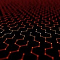 Futuristic Hexagon Pattern Abstract Background. 3d Render Illustration. Space surface. Dark sci-fi backdrop. Dots and Royalty Free Stock Photo