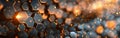 Futuristic Hexagon Technology Background in Gold, Brown, Gray, and Black with 3D Digital Texture - AI Banner